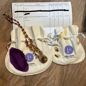 COPY- updated Vintage Laura Gibson Jewelry Set - necklace and earrings